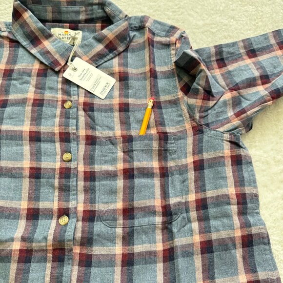 Marine Layer meadow shirts button down size medium plaid wrap back Collared new - Picture 10 of 13